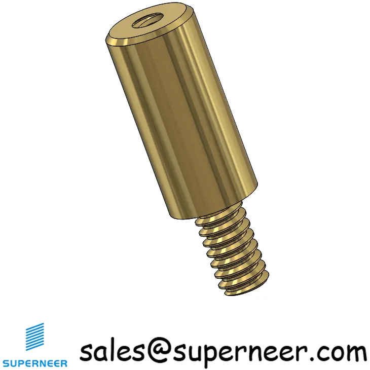 6-32 x 17/32" Brass Round Standoff Male Female Threaded Spacer