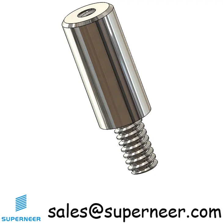 6-32 x 17/32" SUS303 Stainless Steel Inox Round Standoff Male Female Threaded Spacer