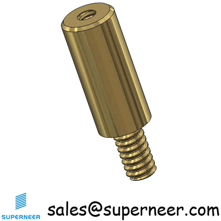 6-32 x 9/16" Brass Round Standoff Male Female Threaded Spacer