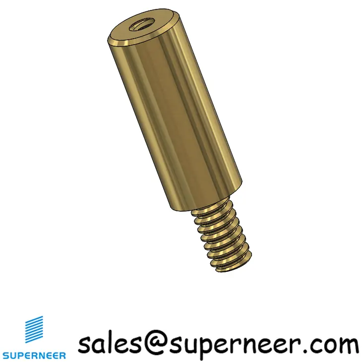 6-32 x 5/8" Brass Round Standoff Male Female Threaded Spacer