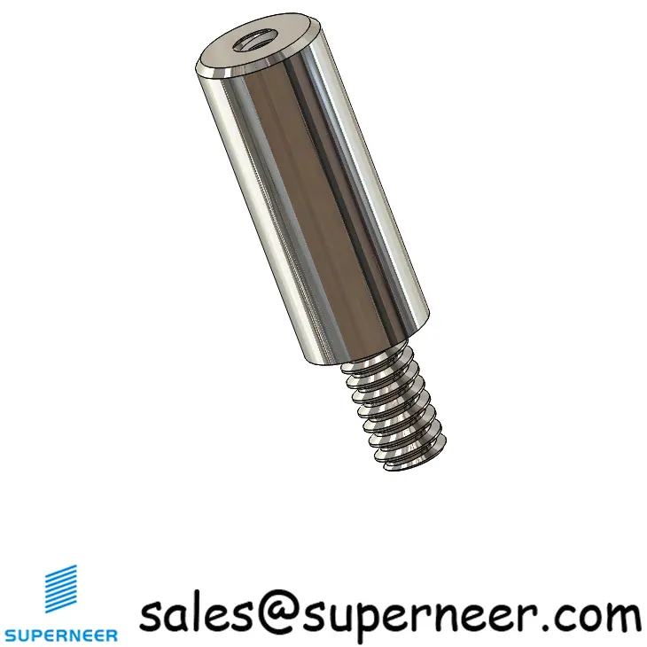 6-32 x 5/8" SUS303 Stainless Steel Inox Round Standoff Male Female Threaded Spacer