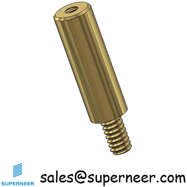 6-32 x 3/4" Brass Round Standoff Male Female Threaded Spacer