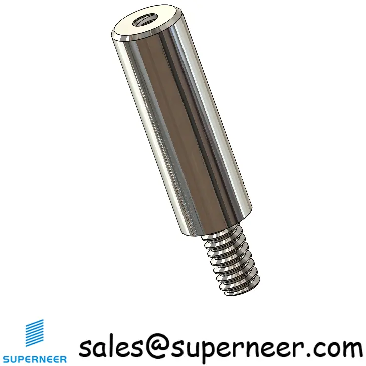6-32 x 3/4" SUS303 Stainless Steel Inox Round Standoff Male Female Threaded Spacer