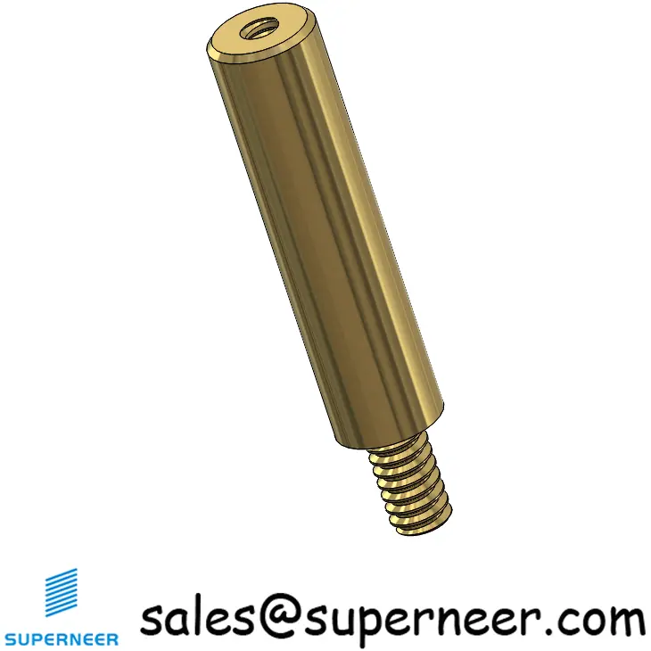 6-32 x 1" Brass Round Standoff Male Female Threaded Spacer