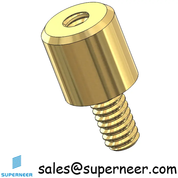 2-56 x 3/16" Round Threaded Standoffs & Spacers Brass Male Female Screws