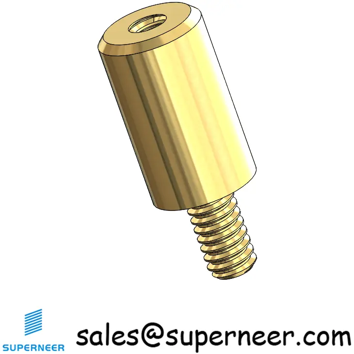 2-56 x 5/16" Round Threaded Standoffs & Spacers Brass Male Female Screws