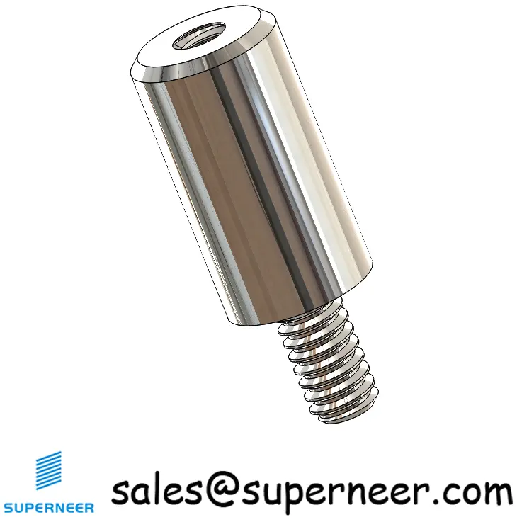 2-56 x 11/32" Round Threaded Standoffs & Spacers SUS303 Stainless Steel Inox Male Female Screws