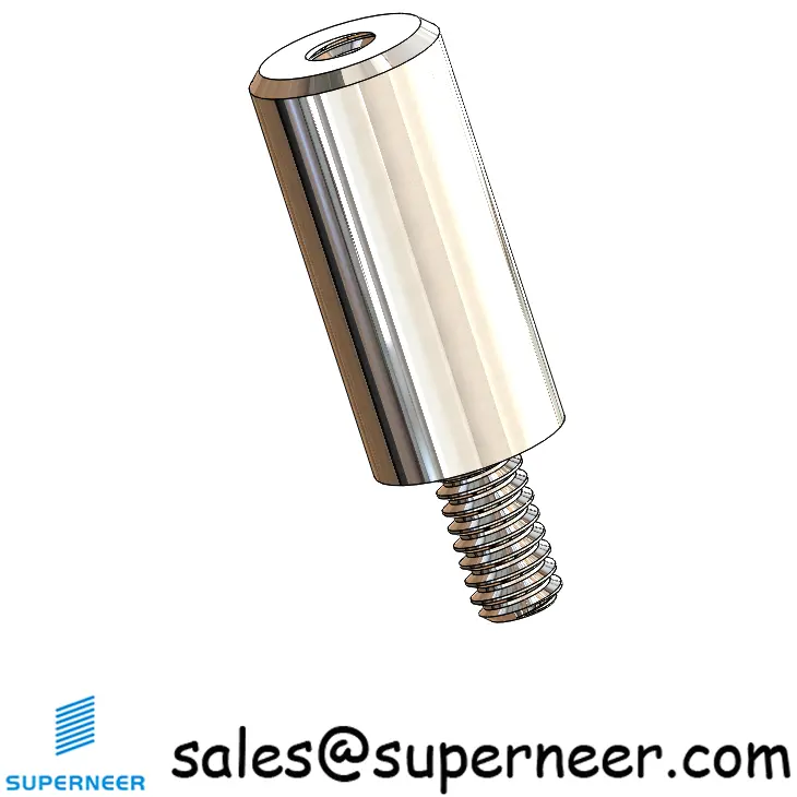 2-56 x 13/32" Round Threaded Standoffs & Spacers SUS303 Stainless Steel Inox Male Female Screws