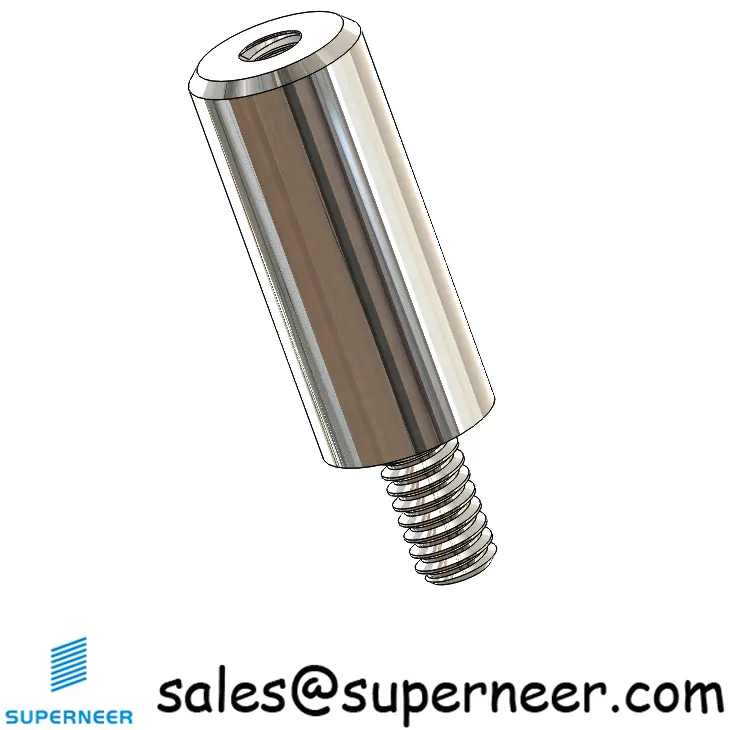 2-56 x 7/16" Round Threaded Standoffs & Spacers SUS303 Stainless Steel Inox Male Female Screws