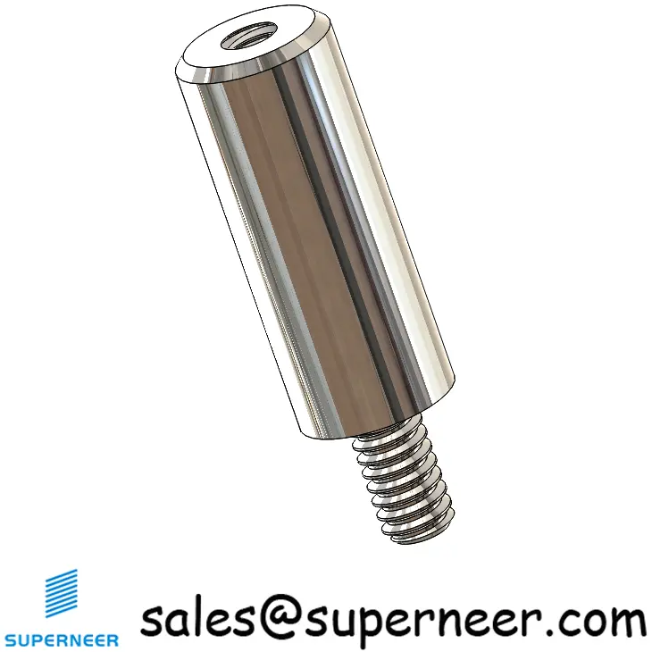 2-56 x 15/32" Round Threaded Standoffs & Spacers SUS303 Stainless Steel Inox Male Female Screws