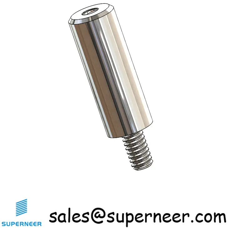 2-56 x 1/2" Round Threaded Standoffs & Spacers SUS303 Stainless Steel Inox Male Female Screws