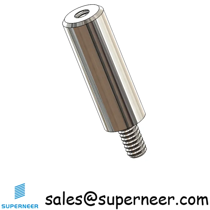 2-56 x 17/32" Round Threaded Standoffs & Spacers SUS303 Stainless Steel Inox Male Female Screws