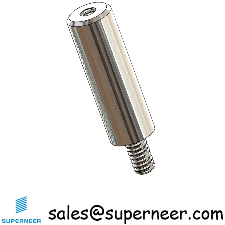 2-56 x 9/16" Round Threaded Standoffs & Spacers SUS303 Stainless Steel Inox Male Female Screws