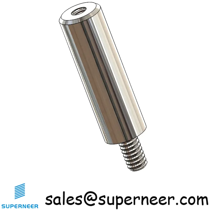 2-56 x 19/32" Round Threaded Standoffs & Spacers SUS303 Stainless Steel Inox Male Female Screws