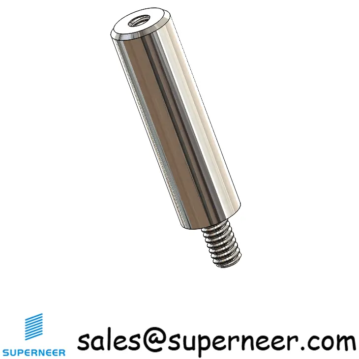 2-56 x 21/32" Round Threaded Standoffs & Spacers SUS303 Stainless Steel Inox Male Female Screws