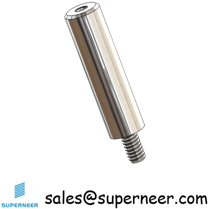 2-56 x 11/16" Round Threaded Standoffs & Spacers SUS303 Stainless Steel Inox Male Female Screws