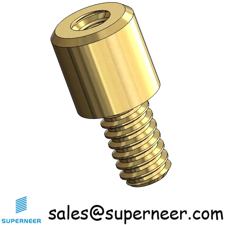 4-40 x 3/16" Round Threaded Standoff Spacer Brass Male Female Standoffs