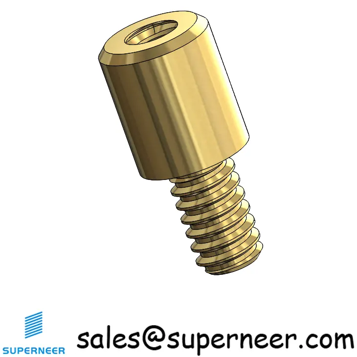 4-40 x 7/32" Round Threaded Standoff Spacer Brass Male Female Standoffs