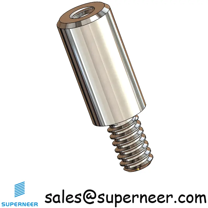 4-40 x 3/8" Round Threaded Standoff Spacer SUS303 Stainless Steel Inox Male Female Standoffs