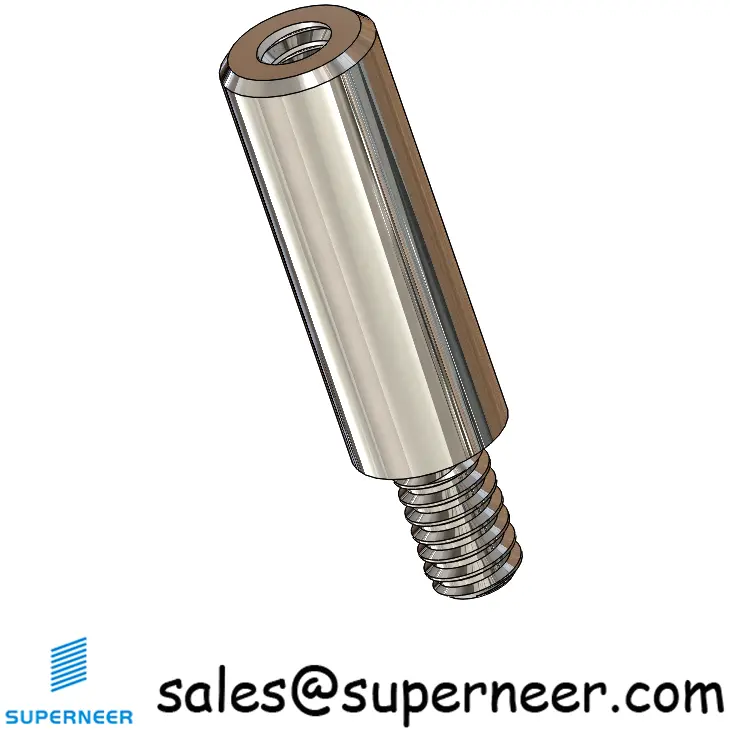 4-40 x 17/32" Round Threaded Standoff Spacer SUS303 Stainless Steel Inox Male Female Standoffs