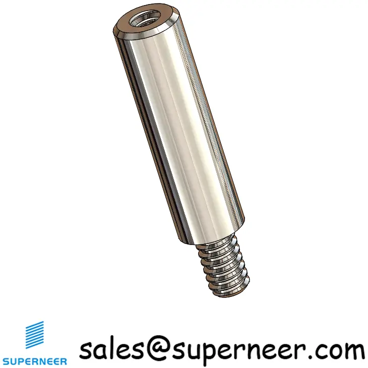 4-40 x 21/32" Round Threaded Standoff Spacer SUS303 Stainless Steel Inox Male Female Standoffs