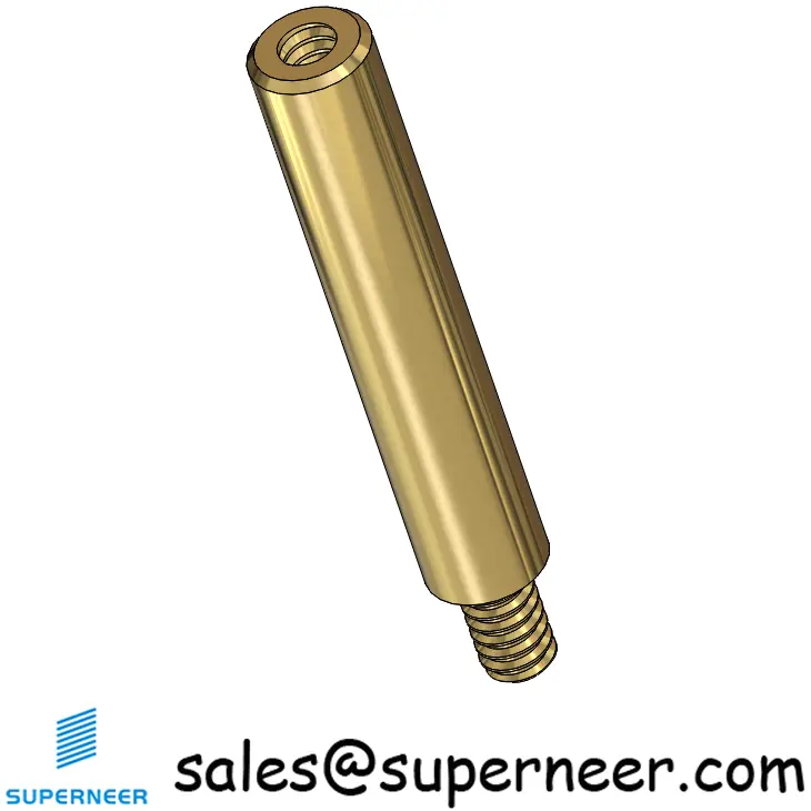 4-40 x 1" Round Threaded Standoff Spacer Brass Male Female Standoffs