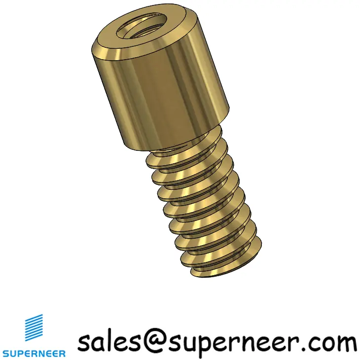 6-32 x 3/16" Standoff Spacers Round Brass Male Female Threaded Screw