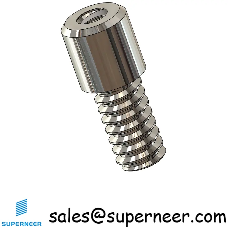 6-32 x 3/16" Standoff Spacers Round SUS303 Stainless Steel Inox Male Female Threaded Screw