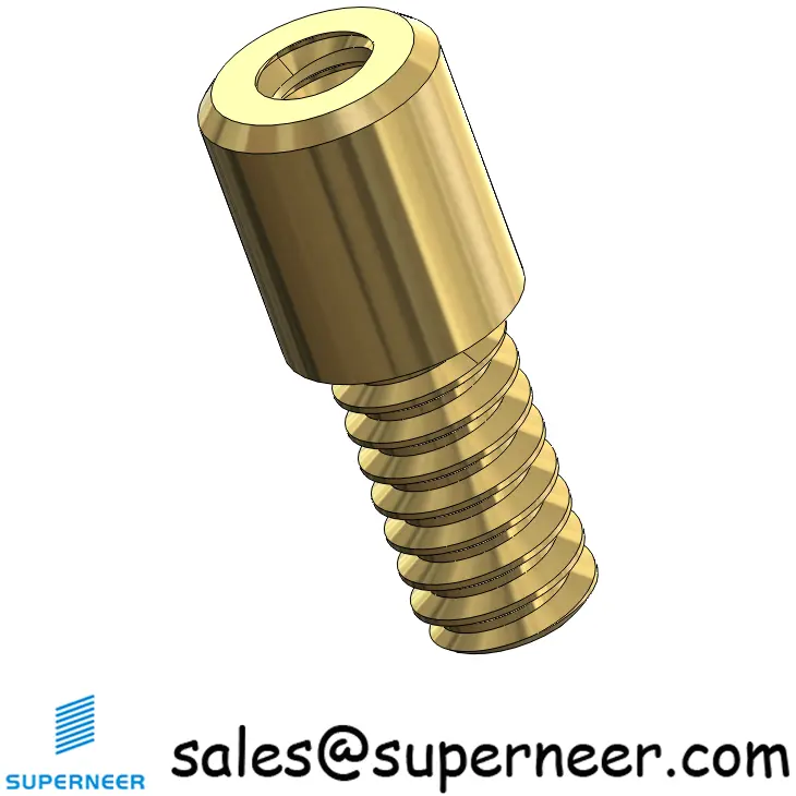 6-32 x 7/32" Standoff Spacers Round Brass Male Female Threaded Screw