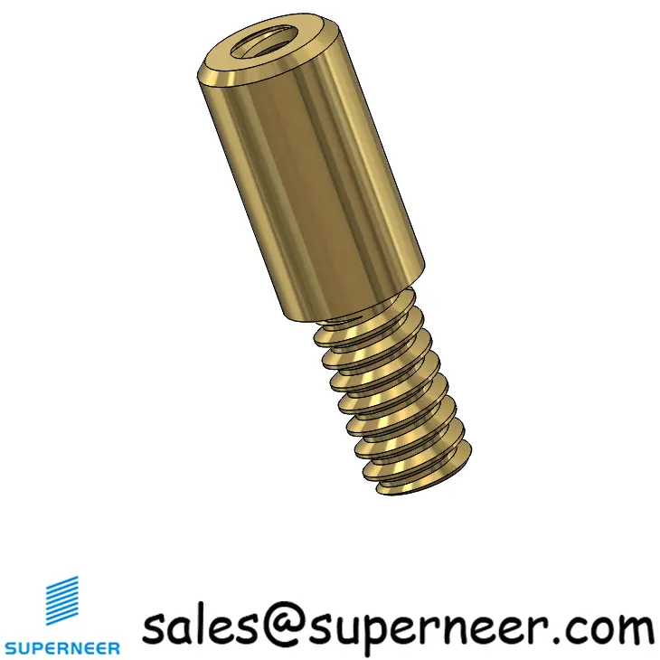 6-32 x 11/32" Standoff Spacers Round Brass Male Female Threaded Screw