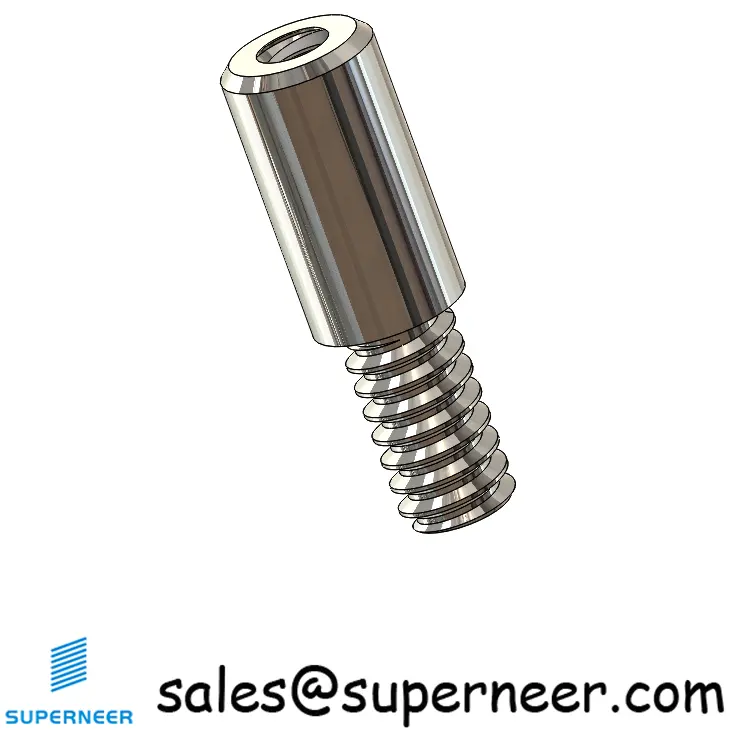 6-32 x 11/32" Standoff Spacers Round SUS303 Stainless Steel Inox Male Female Threaded Screw