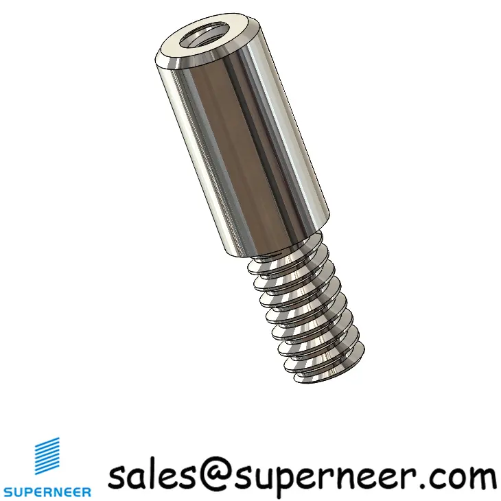 6-32 x 3/8" Standoff Spacers Round SUS303 Stainless Steel Inox Male Female Threaded Screw