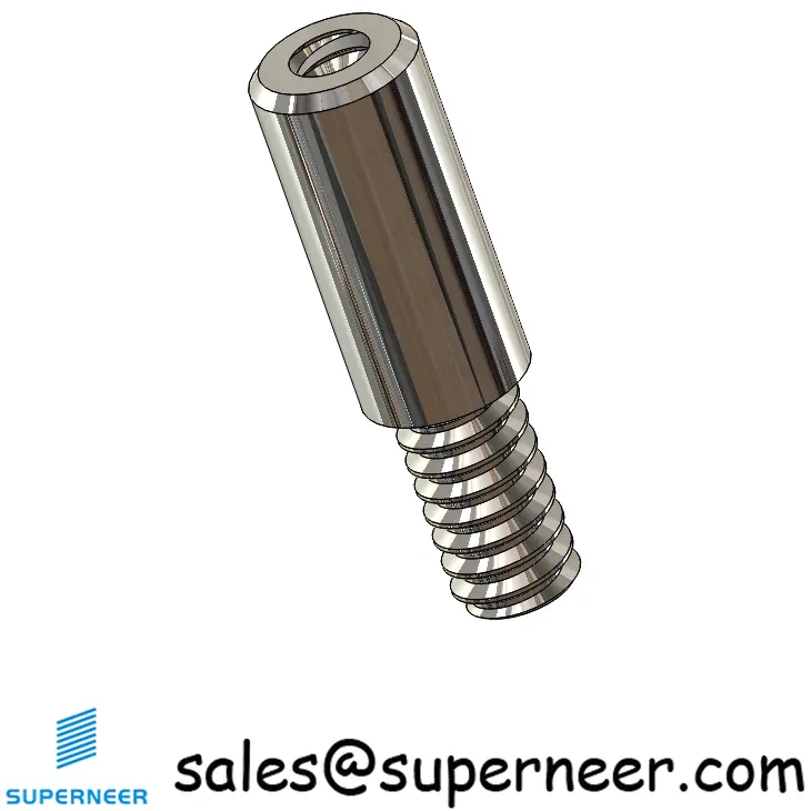 6-32 x 13/32" Standoff Spacers Round SUS303 Stainless Steel Inox Male Female Threaded Screw