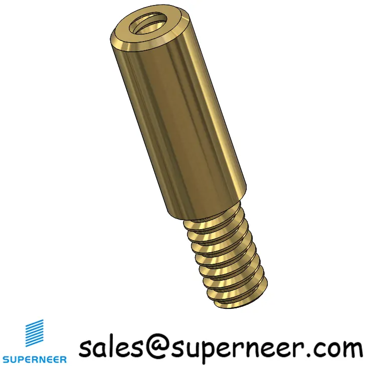 6-32 x 15/32" Standoff Spacers Round Brass Male Female Threaded Screw