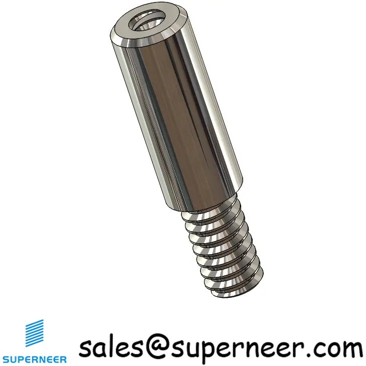 6-32 x 15/32" Standoff Spacers Round SUS303 Stainless Steel Inox Male Female Threaded Screw