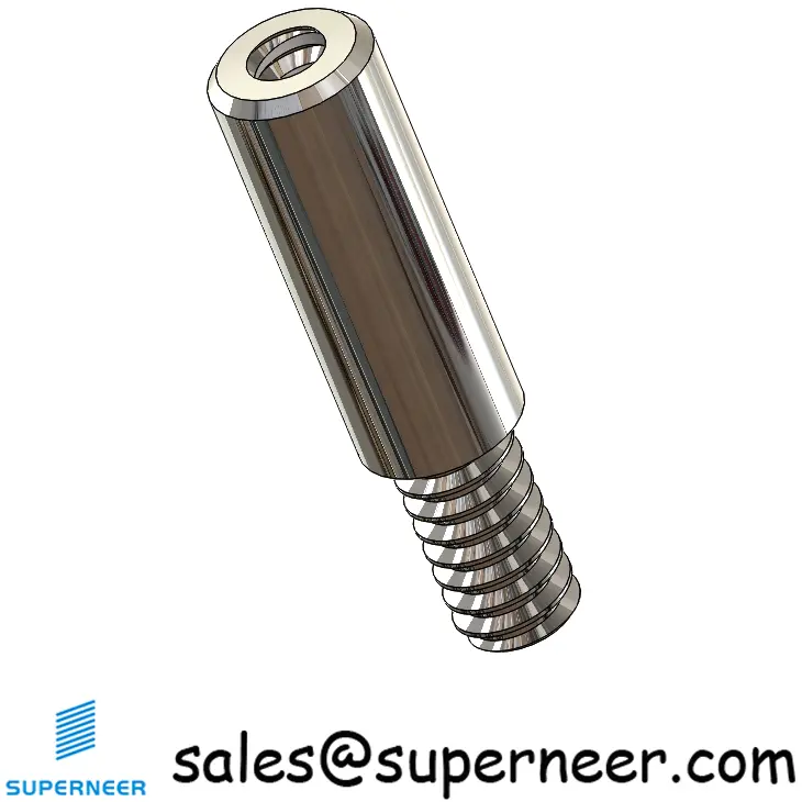 6-32 x 1/2" Standoff Spacers Round SUS303 Stainless Steel Inox Male Female Threaded Screw