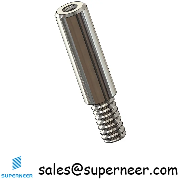 6-32 x 9/16" Standoff Spacers Round SUS303 Stainless Steel Inox Male Female Threaded Screw