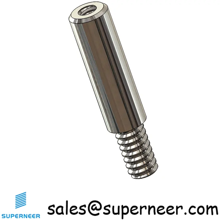 6-32 x 19/32" Standoff Spacers Round SUS303 Stainless Steel Inox Male Female Threaded Screw