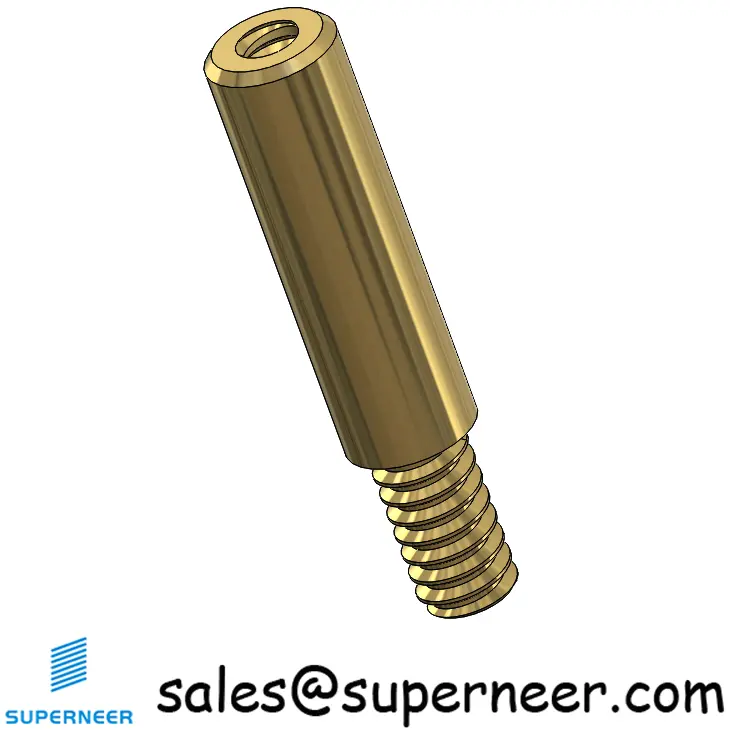 6-32 x 5/8" Standoff Spacers Round Brass Male Female Threaded Screw