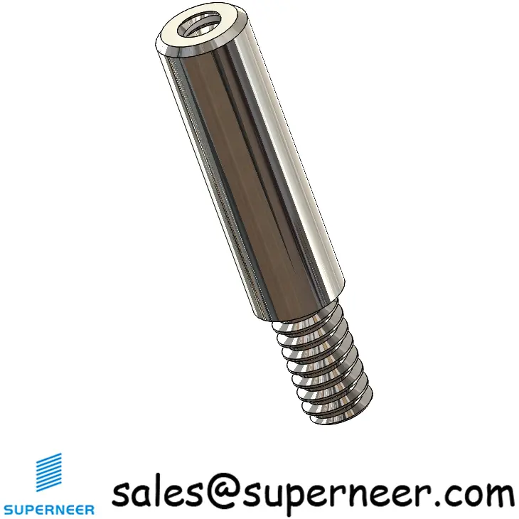 6-32 x 5/8" Standoff Spacers Round SUS303 Stainless Steel Inox Male Female Threaded Screw