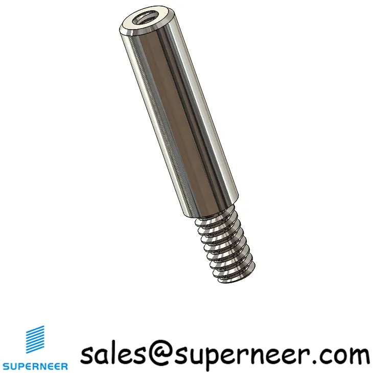 6-32 x 11/16" Standoff Spacers Round SUS303 Stainless Steel Inox Male Female Threaded Screw