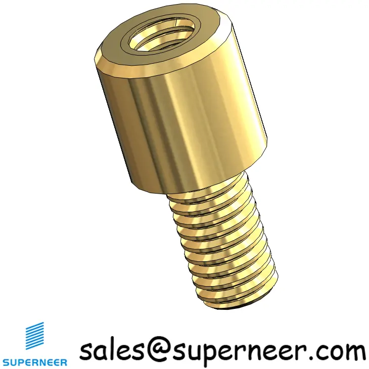 M3.5 x 6mm Male-Female Threaded Round Standoffs Metric Brass Material 