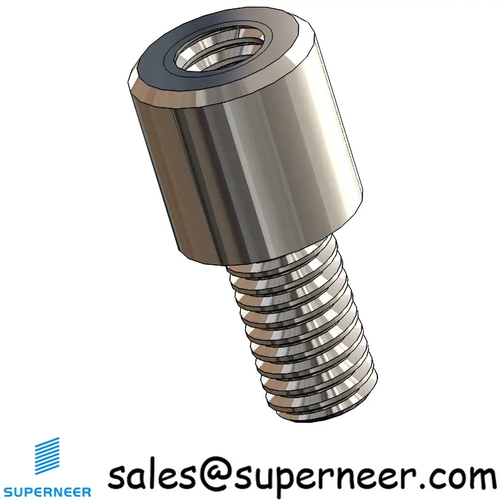 M3.5 x 6mm Male-Female Threaded Round Standoffs Metric SUS303 Stainless Steel Inox Material 