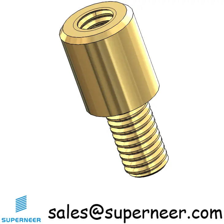 M3.5 x 7mm Male-Female Threaded Round Standoffs Metric Brass Material