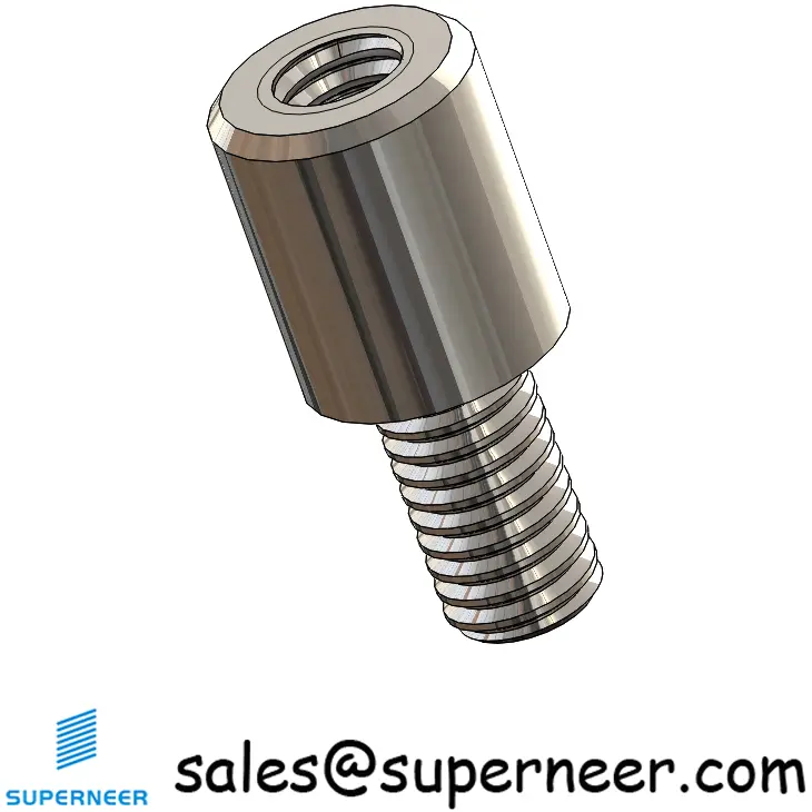 M3.5 x 7mm Male-Female Threaded Round Standoffs Metric SUS303 Stainless Steel Inox Material