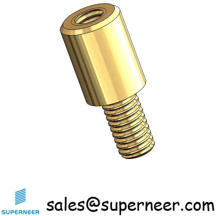 M3.5 x 8mm Male-Female Threaded Round Standoffs Metric Brass Material