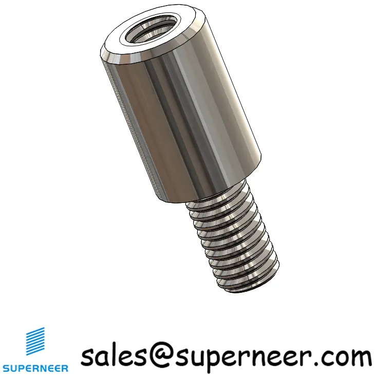 M3.5 x 9mm Male-Female Threaded Round Standoffs Metric SUS303 Stainless Steel Inox Material