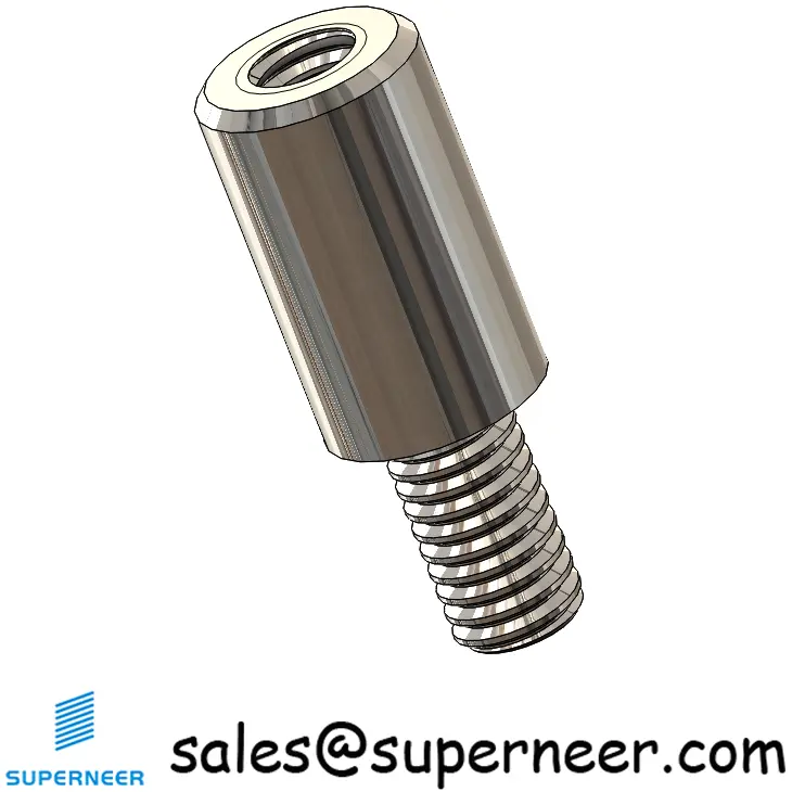 M3.5 x 10mm Male-Female Threaded Round Standoffs Metric SUS303 Stainless Steel Inox Material
