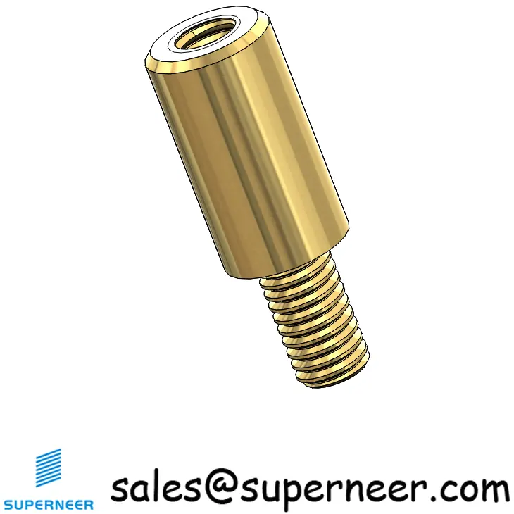 M3.5 x 11mm Male-Female Threaded Round Standoffs Metric Brass Material