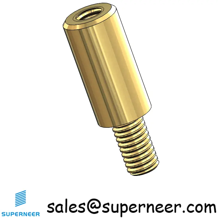 M3.5 x 12mm Male-Female Threaded Round Standoffs Metric Brass Material